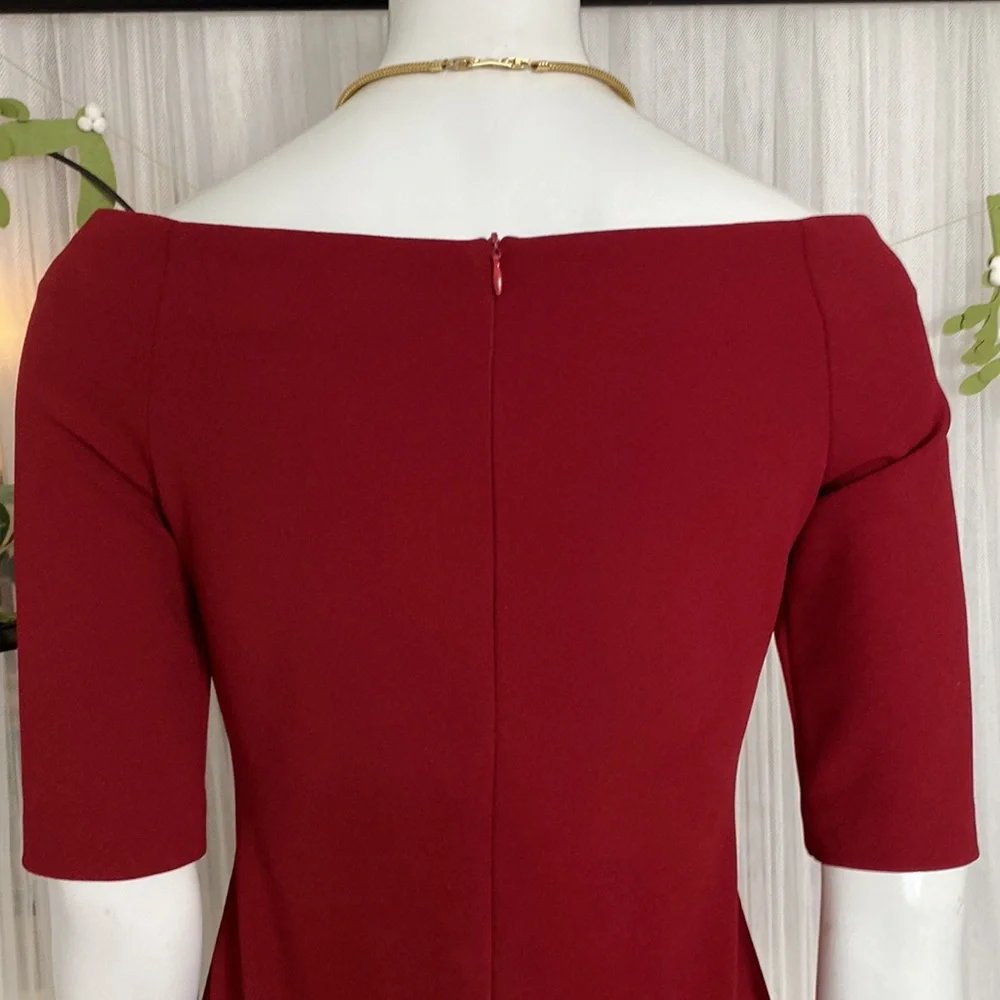 Rinascimento sheath dress scuba crepe, stretchy, 1/4 sleeves body contour Size S - Picture 5 of 15